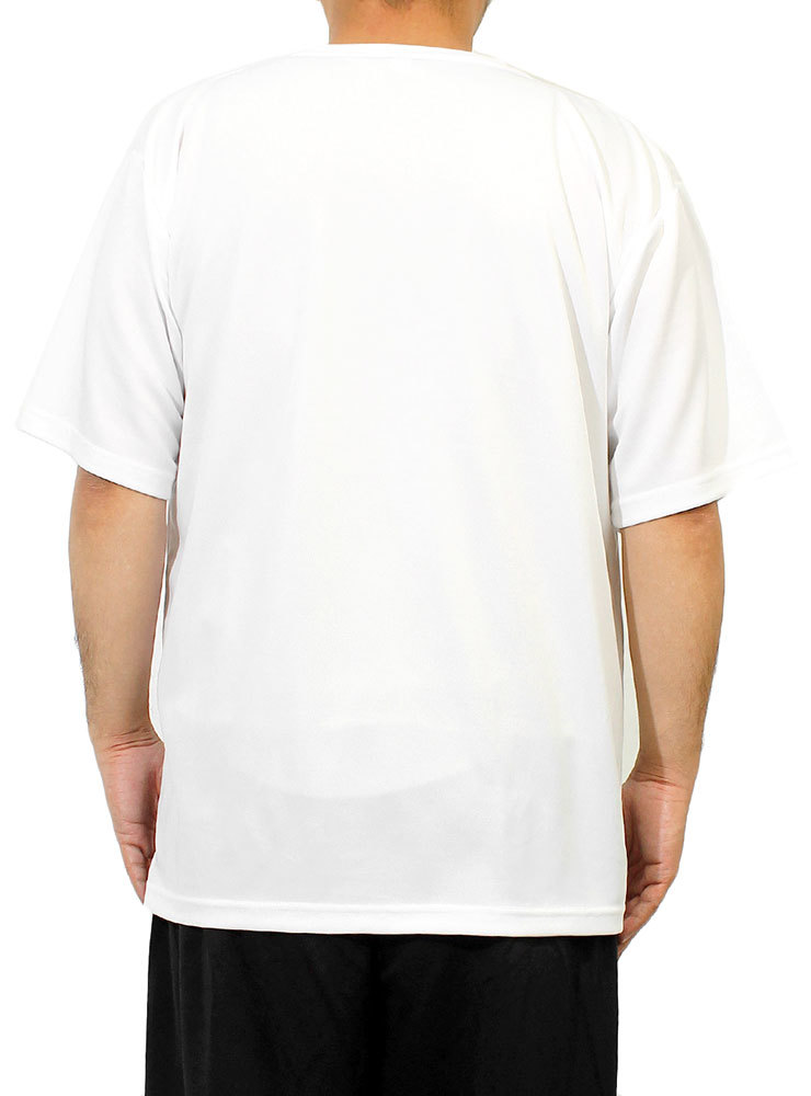 【新品】 5L ホワイト Tシャツ メンズ 大きいサイズ 半袖 吸汗速乾 ドライ メッシュ UVカット 無地 Vネック カットソー_画像2