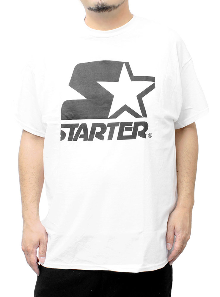 【新品】 3L ホワイト STARTER(スターター) 半袖 Tシャツ メンズ 大きいサイズ ロゴ プリント クルーネック カットソー_画像1