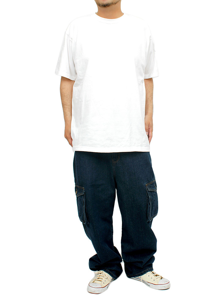 【新品】 L ホワイト 半袖 Tシャツ メンズ 大きいサイズ スーパー ヘビーウェイト 厚手 7.4オンス 無地 クルーネック カットソー_画像2