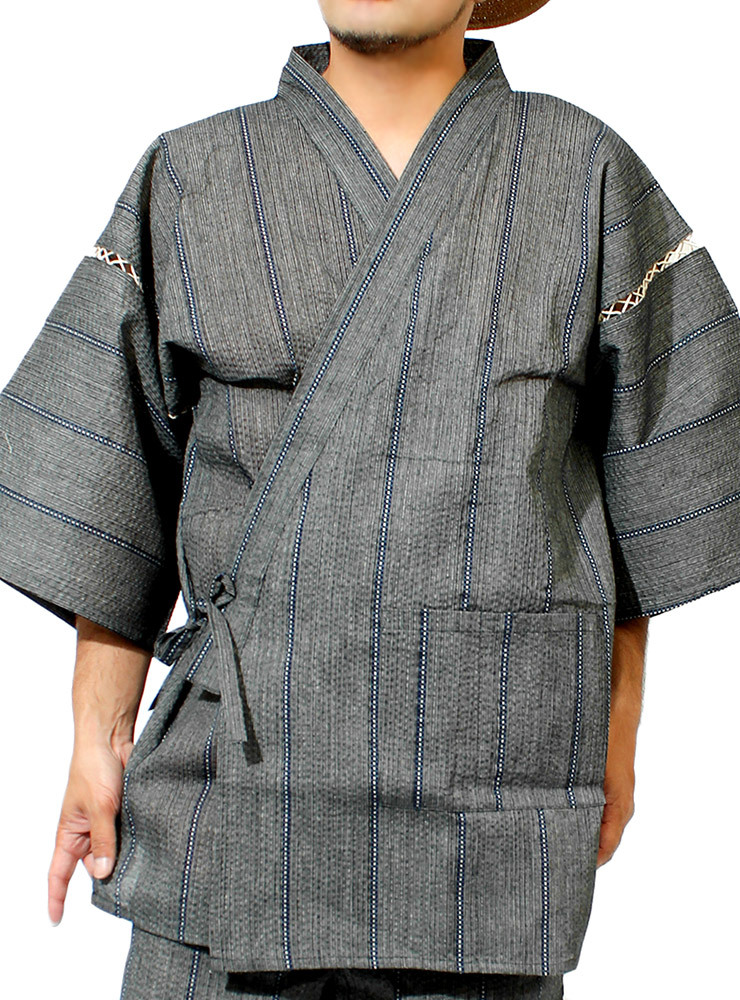 [ new goods ] LL E pattern jinbei men's ... weave peace pattern top and bottom .... setup plain stripe 