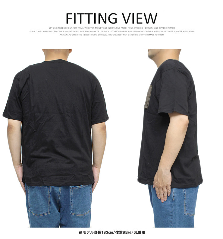 【新品】 3L ブラック×グレー PEANUTS(ピーナッツ) 半袖 Tシャツ メンズ 大きいサイズ SNOOPY スヌーピー フ_画像4