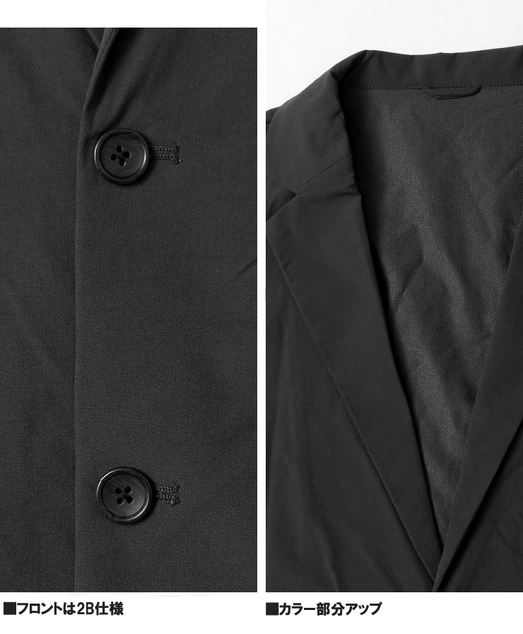 【新品】 2L グレー テーラードジャケット メンズ 大きいサイズ ストレッチ ナイロン スーツ地 薄手 2Bジャケット_画像7