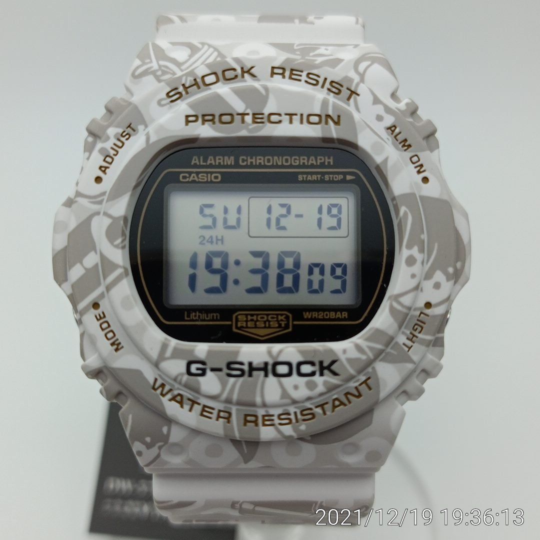 未使用】 DW-5700SLG-7JR CASIO G-SHOCK 七福神モデル 寿老人 ホワイト・グレー タフソーラー 箱付き ジーショック  ◇3104/磐田店