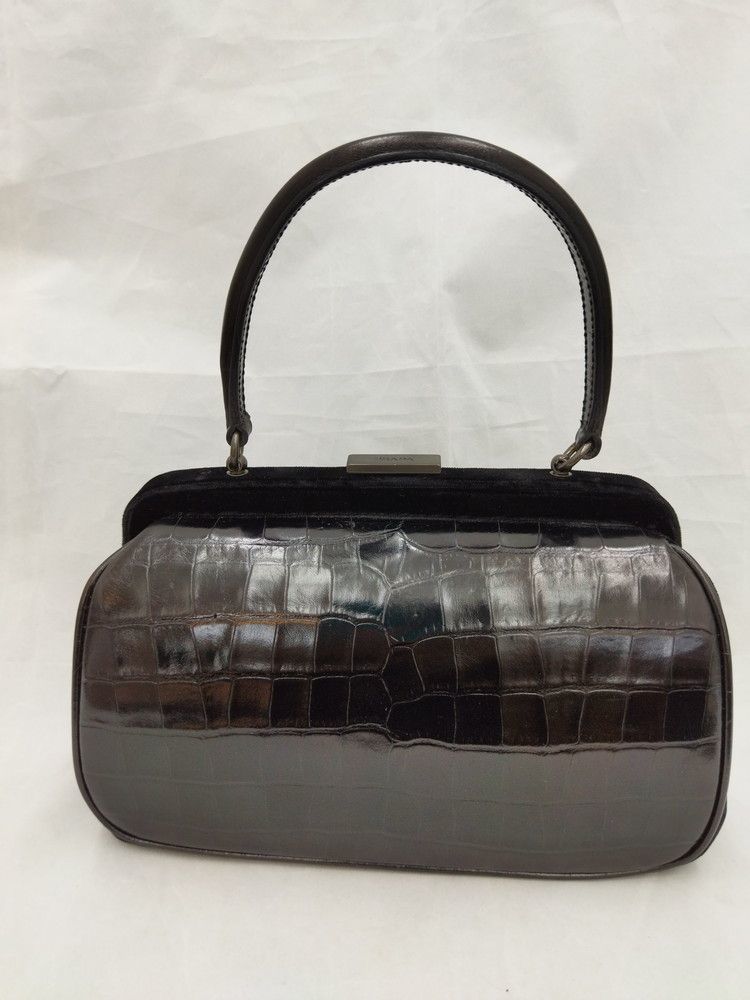 PRADA ドクターバッグ プラダ クロコ型押し◇3107/SBS通り店 sariater