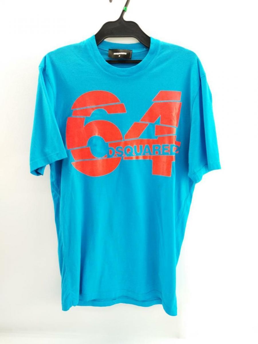 春早割 DSQUARED2 メンズ ブルー SIZE M 半袖Tシャツ ◆3115/登呂店 文字、ロゴ 春早割 DSQUARED2 メンズ ブルー SIZE M 半袖Tシャツ ◆3115/登呂店 文字、ロゴ