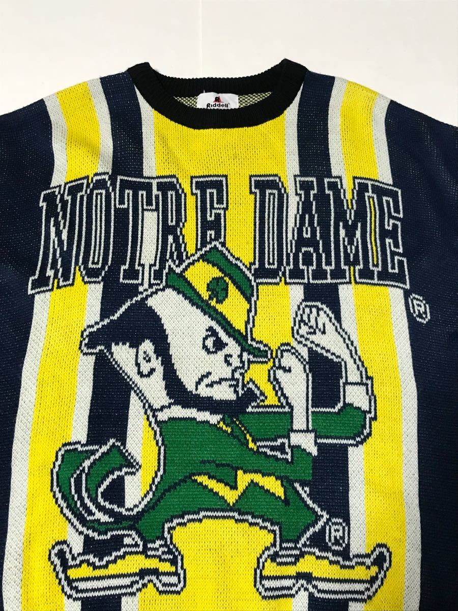 ノートルダム大学 ファイティング アイリッシュ NOTRE DAME セーター ニット スウェット 90s カレッジ 