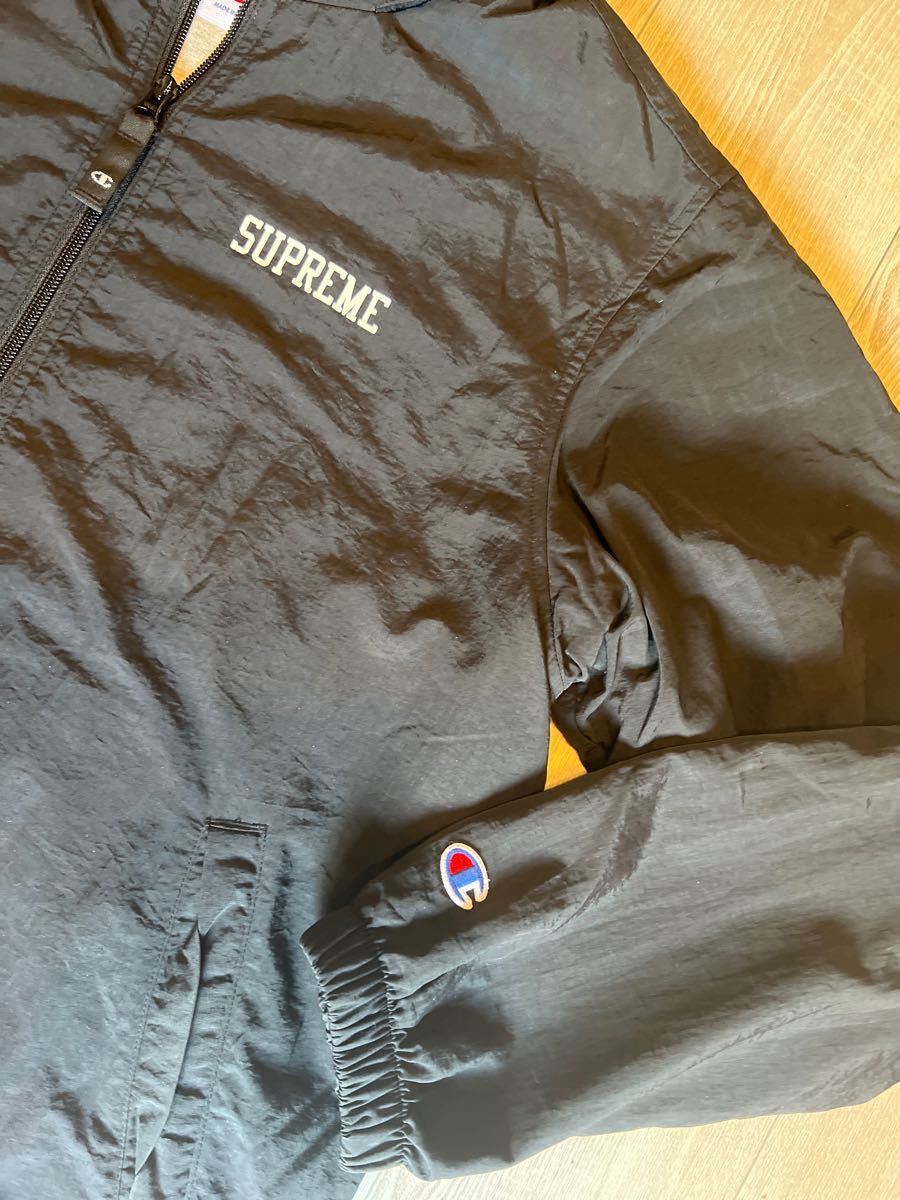 supreme x Champion ナイロントラックジャケット M 黒 supreme x Champion ナイロントラックジャケット M 黒