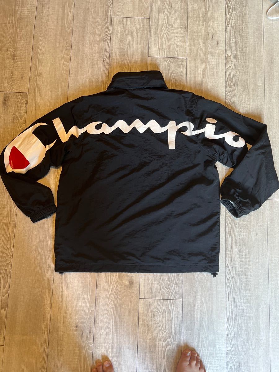 supreme x Champion ナイロントラックジャケット M 黒 supreme x Champion ナイロントラックジャケット M 黒