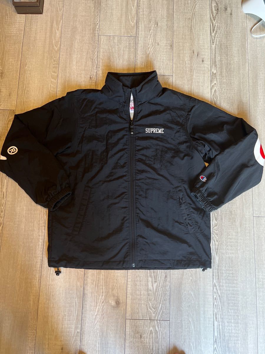 supreme x Champion ナイロントラックジャケット M 黒 supreme x Champion ナイロントラックジャケット M 黒