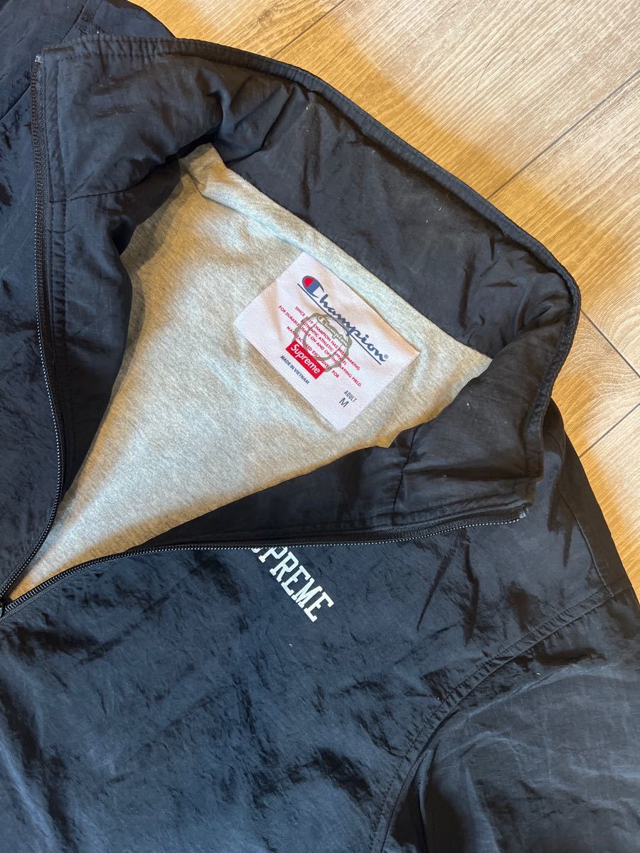 supreme x Champion ナイロントラックジャケット M 黒 supreme x Champion ナイロントラックジャケット M 黒
