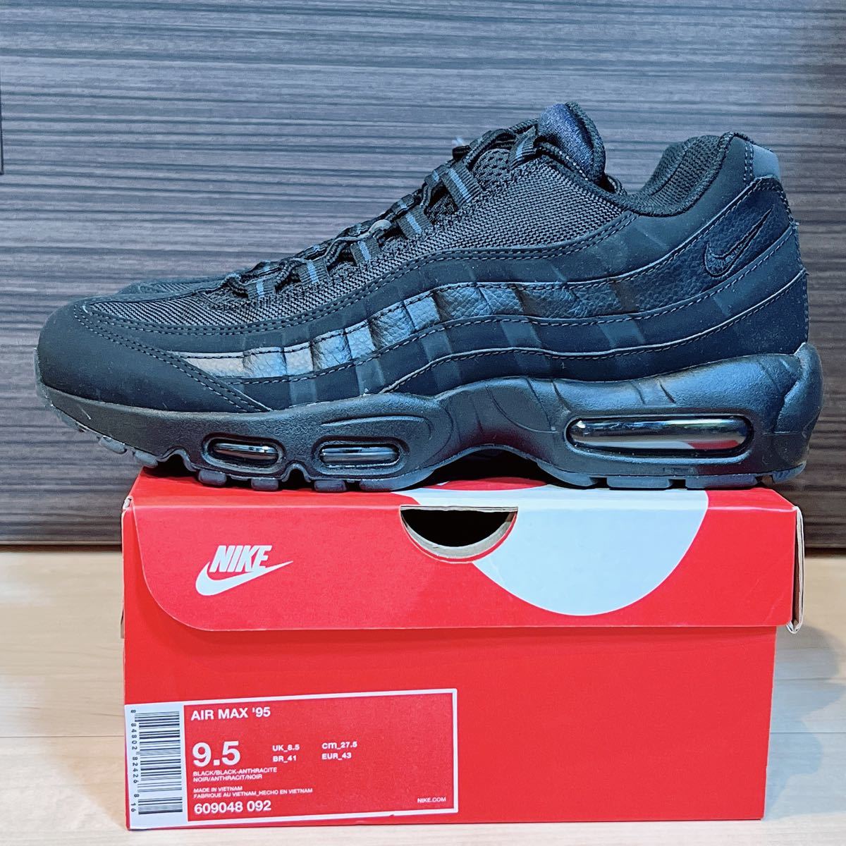 新品未使用】27 5cm Nike Air Max 95 Triple Black ナイキ エア
