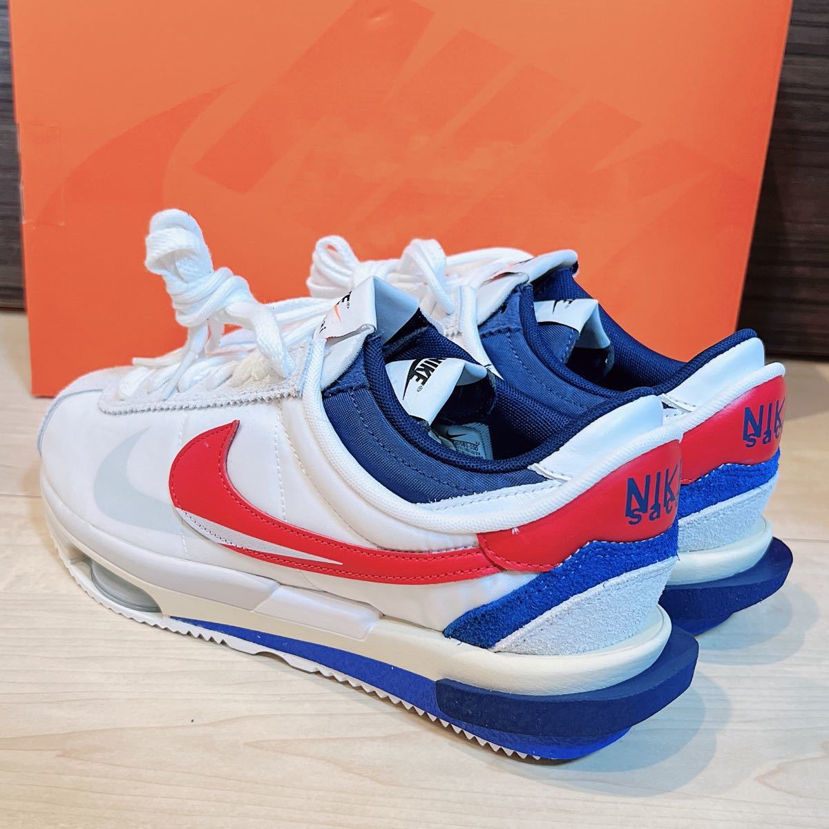 sacai NIKE Zoom Cortez White and University Red DQ0581-100 27.5cm robo-tics-slp.net