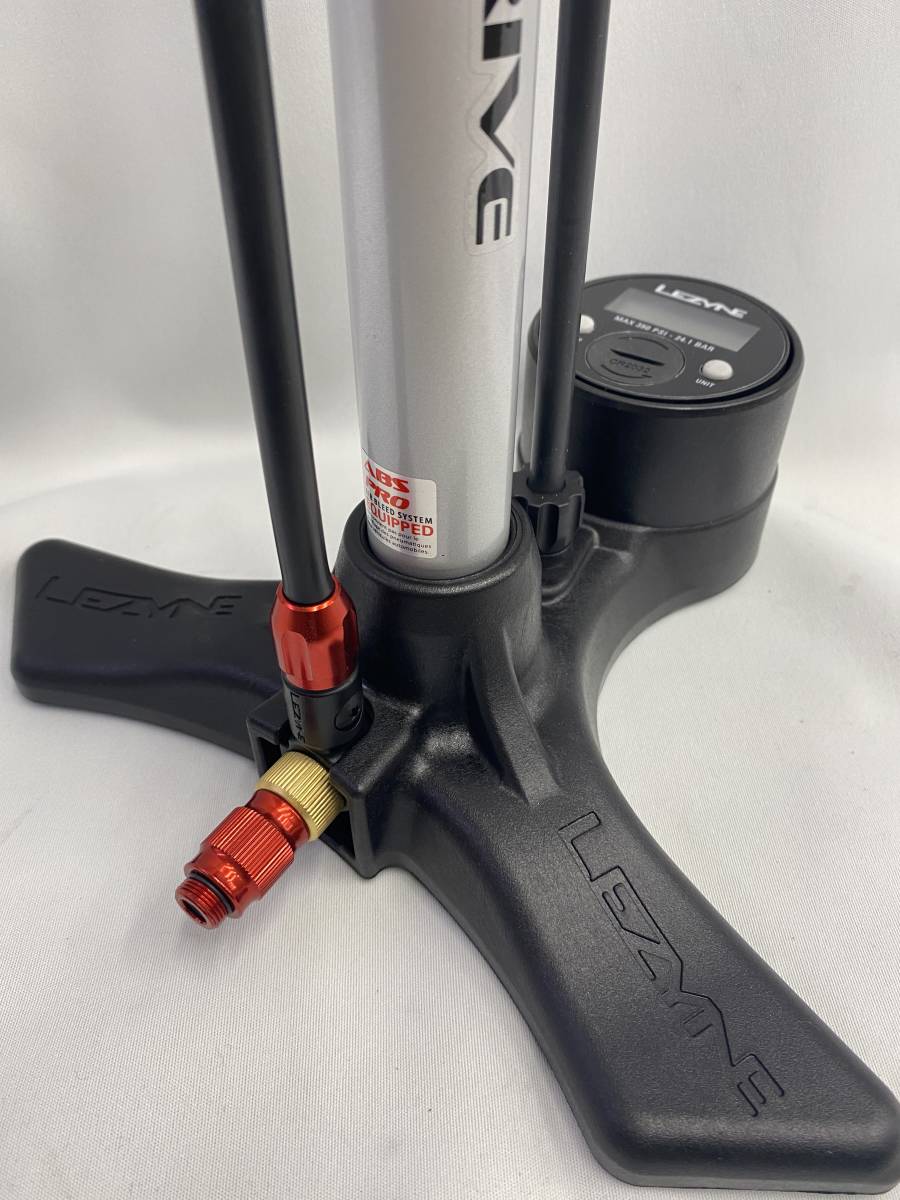 maji* popular floor pump LEZYNE SPORT DIGITAL DRIVE silver 