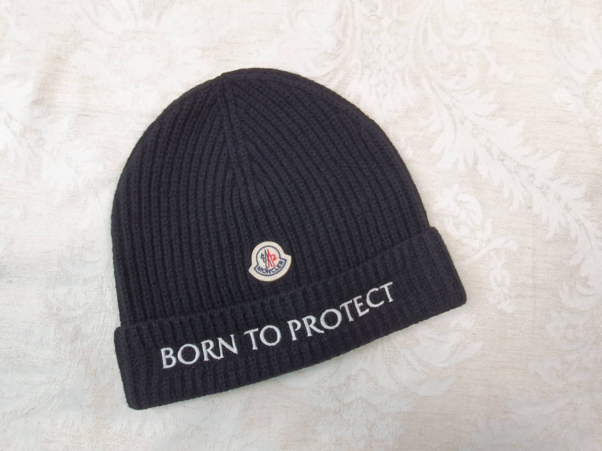 【新品・未使用】MONCLER ENFANT Born To Protect ロゴビーニー　3B00019M1639