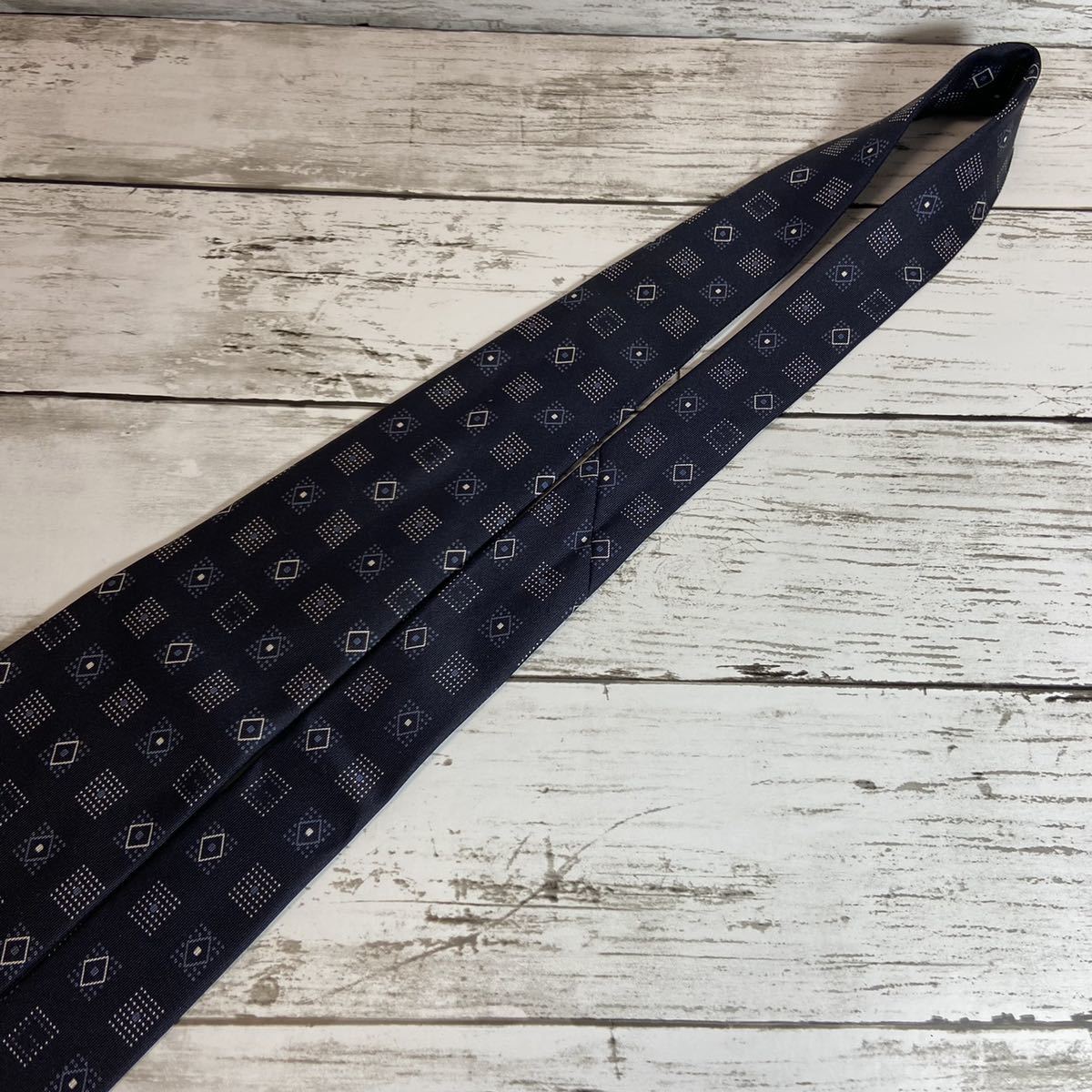 ☆美品☆ GUCCI グッチ ネクタイ 小紋柄 総柄 ネイビー スーツ ハイ