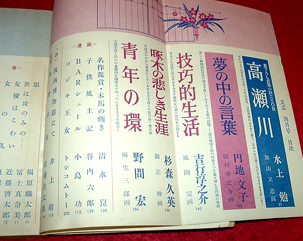 ★文芸 1964年4月号/「高瀬舟」230枚=水上勉/杉森久英・円地文子・吉行淳之介.他★_画像2