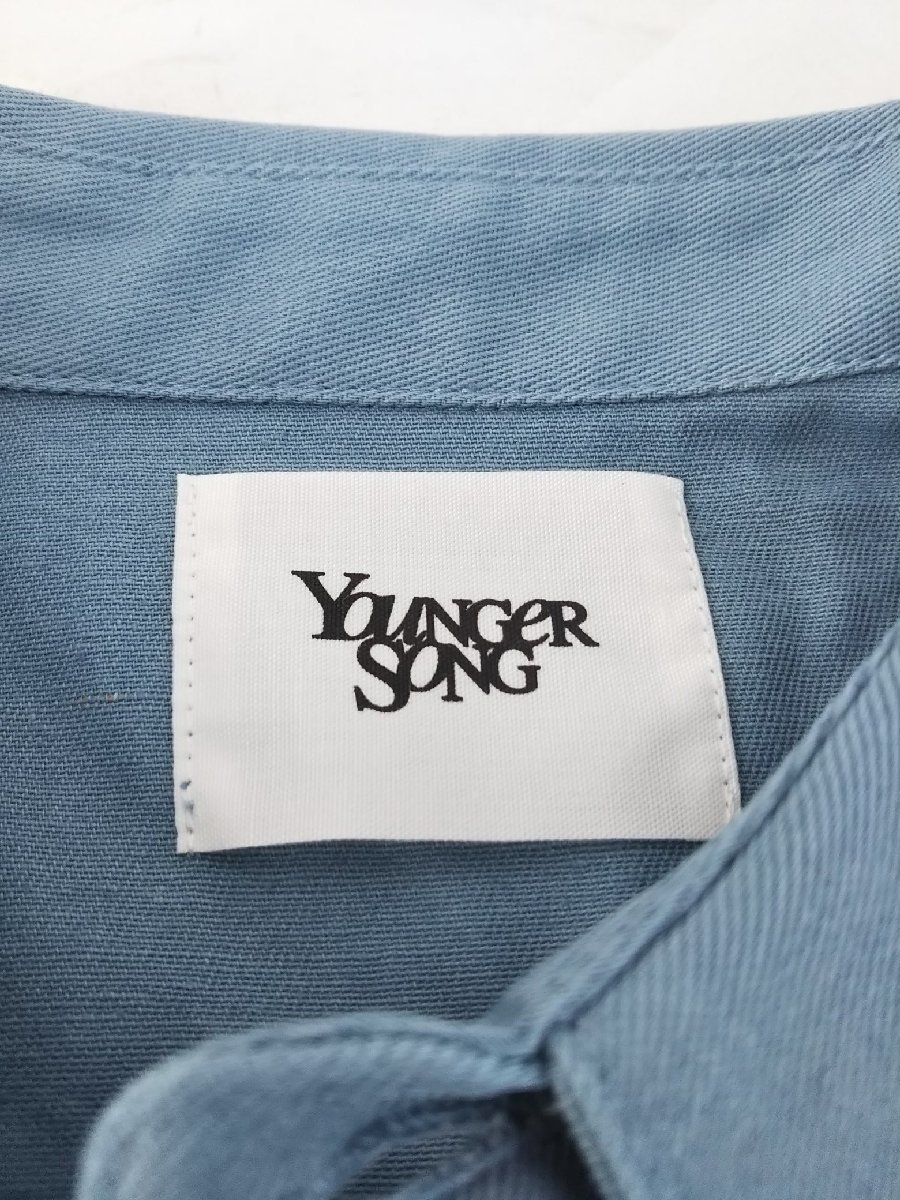 Younger Song ヤンガーソング ワークシャツ　ブルー　ヘッドフォン刺繍_画像4