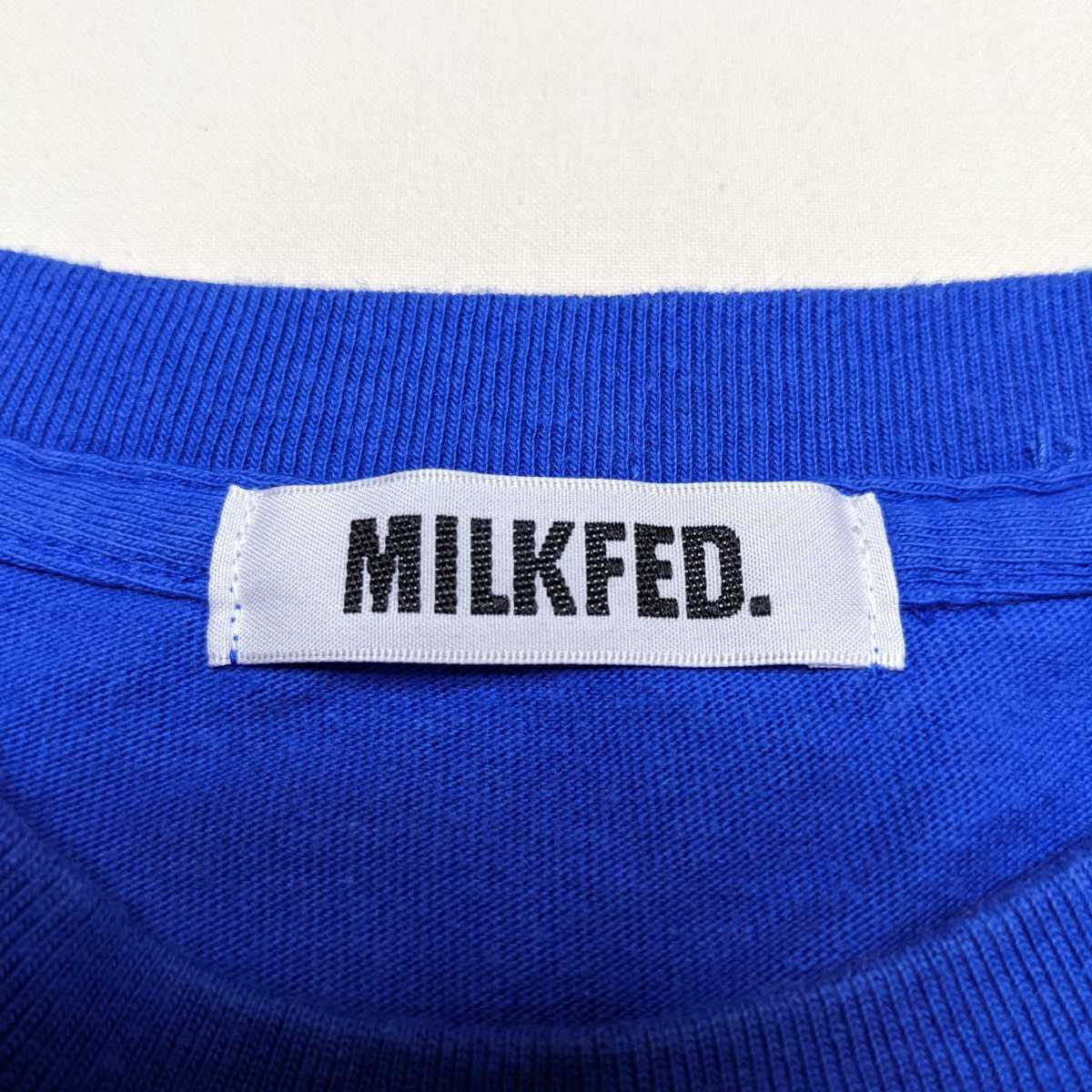 +PK17 MILKFED ミルクフェド レディース フリーサイズ M L 半袖 Tシャツ カットソー 青 ブルー オーバーサイズ ゆったり_画像6