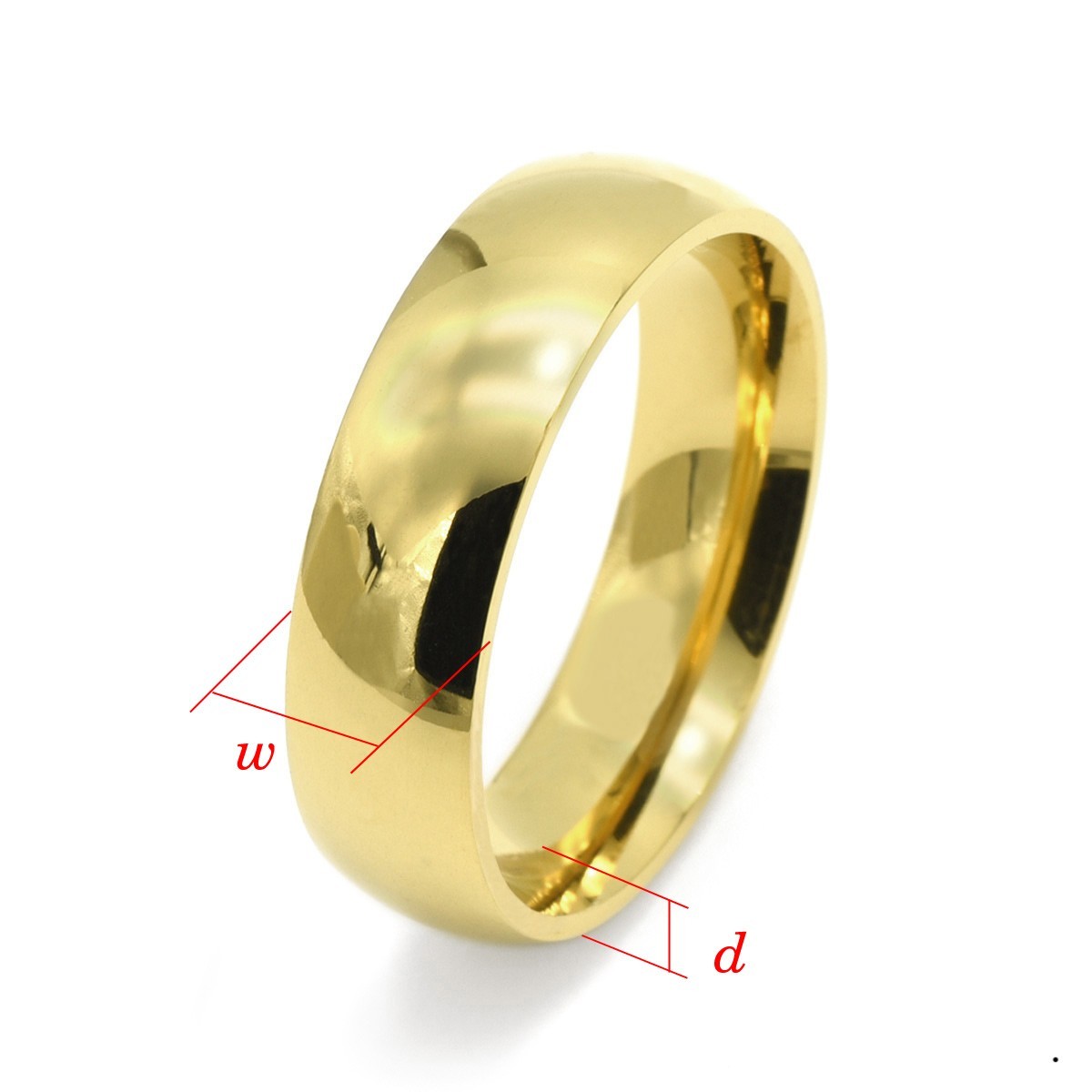 指輪 18金 イエローゴールド 甲丸リング 幅6.0mm ピンキーリングも