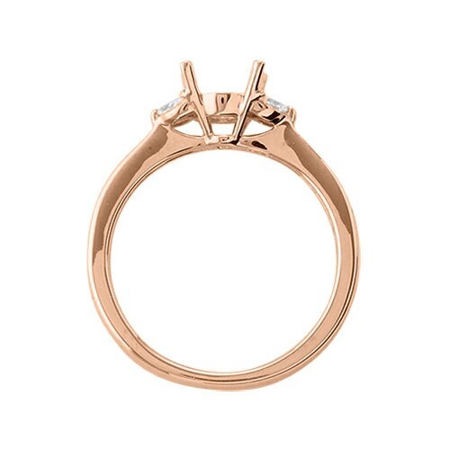指輪 18金 ピンクゴールド 天然石 マーキスメレのサイドストーンリング 