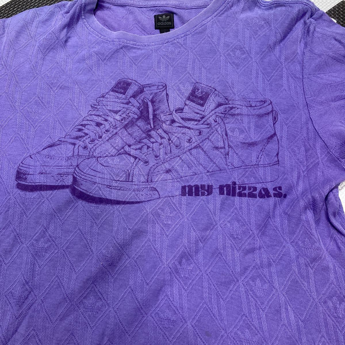 adidas Adidas размер S короткий рукав футболка фиолетовый мужчина мужской б/у 
