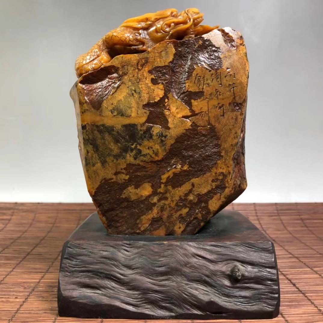 蔵友館蔵品・寿山石・田黄石・細密彫・龍戲珠印章】・希少珍品 蔵友館蔵品・寿山石・田黄石・細密彫・龍戲珠印章】・希少珍品