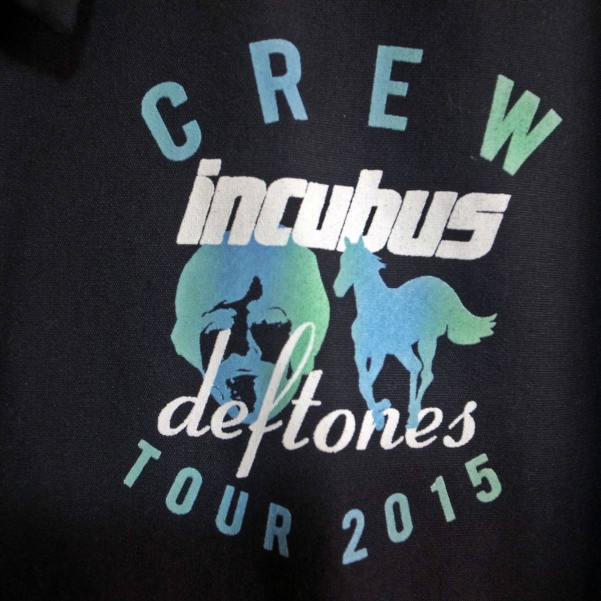 Incubus & Deftones 2015 Tour Concert Justabunchofroadies.org Shirt インキュバス デフトーンズ シャツ 半袖 2XL 黒 ワークシャツ 美品_画像7