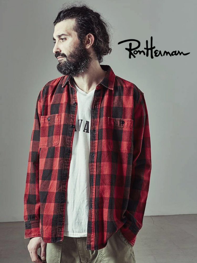 シルバー金具 RonHerman Vintage “USEDウォッシュ加工” チェックシャツ
