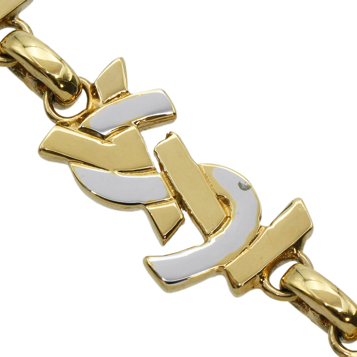 ☆X1115 超美品 イヴサンローラン YSL ロゴ ブレスレット バイカラー