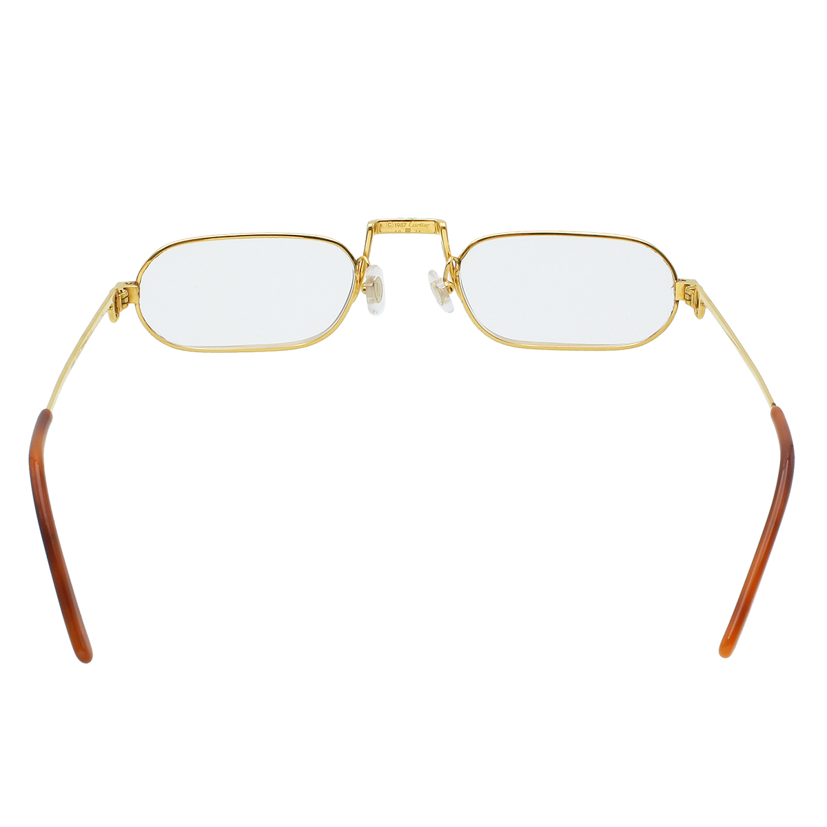 ☆T1572 美品!! カルティエ サントス サングラス メガネ 眼鏡 度入り