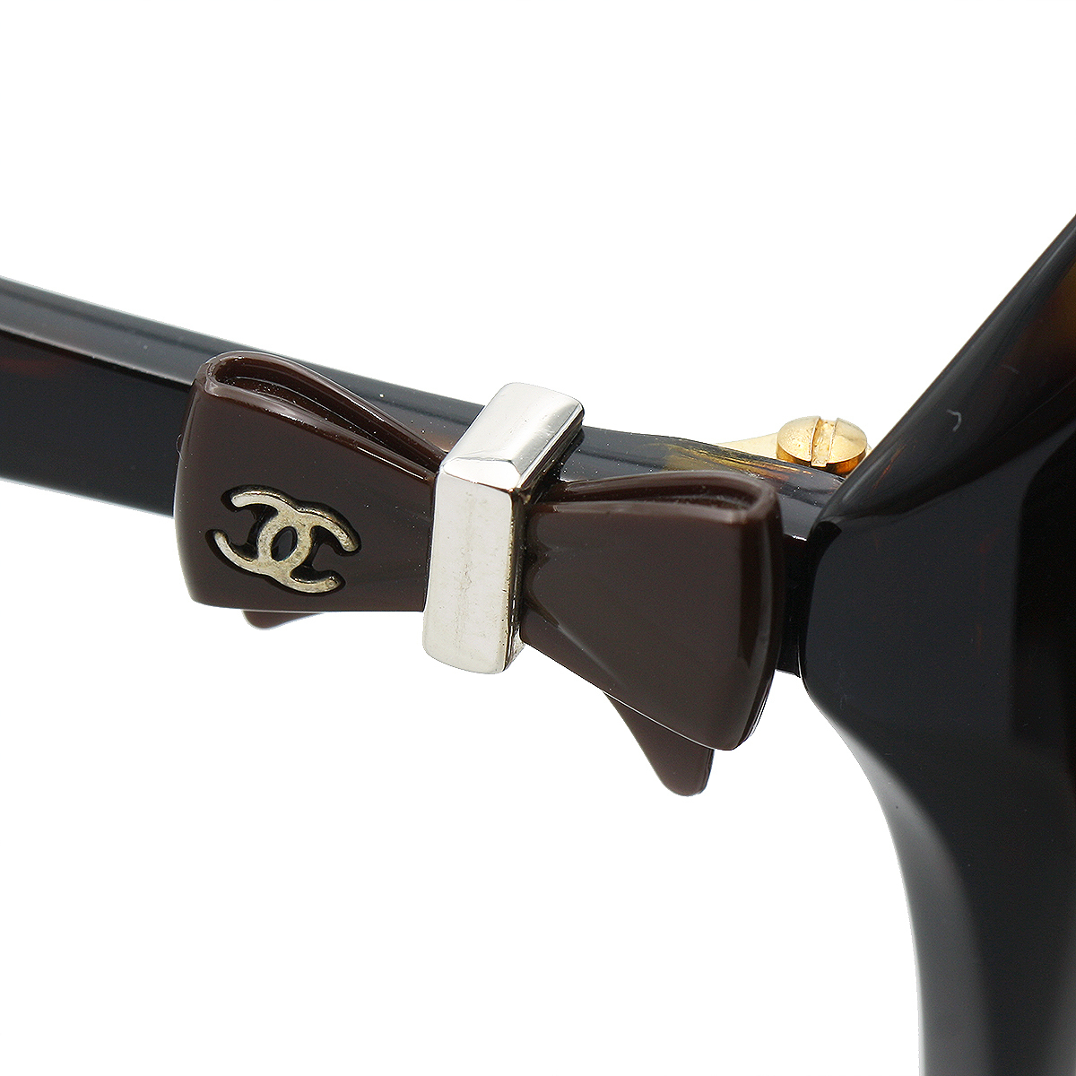 *T1769 beautiful goods!! Chanel here Mark ribbon sunglasses 58*16 135 dark brown CHANEL lady's *