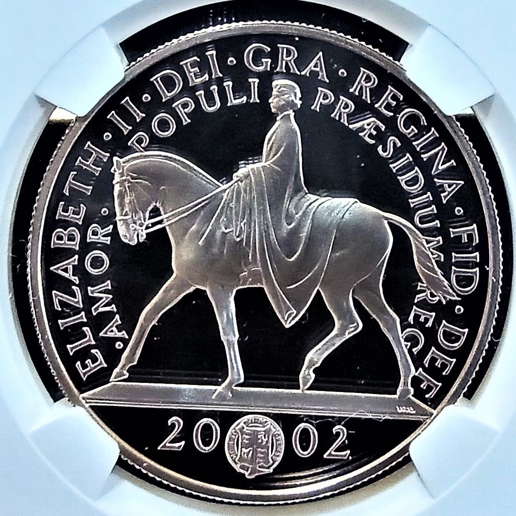 準最高鑑定 5ポンド金貨 2002年 エリザベス女王 即位50周年記念