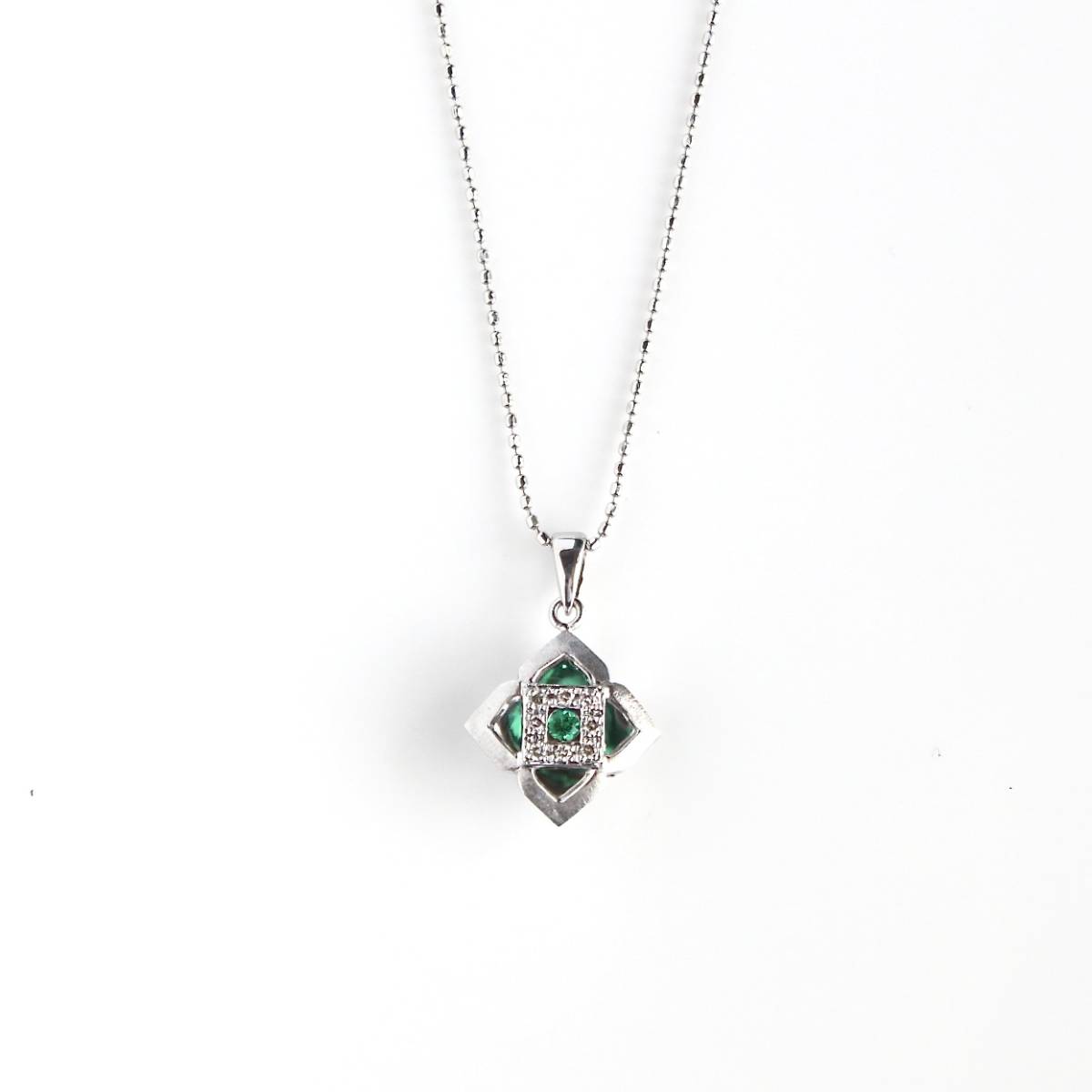 エメラルド ネックレス ゴールド emerald necklace K18WG_画像1