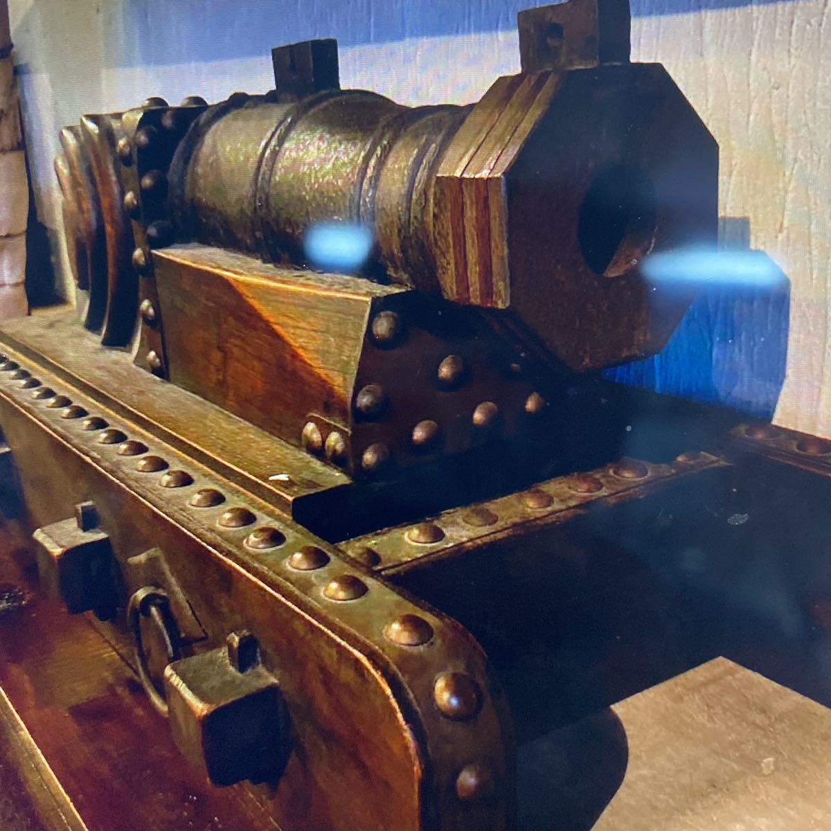 古美術収蔵品特大大砲戦争　長さ79センチ時代物　オブジェ