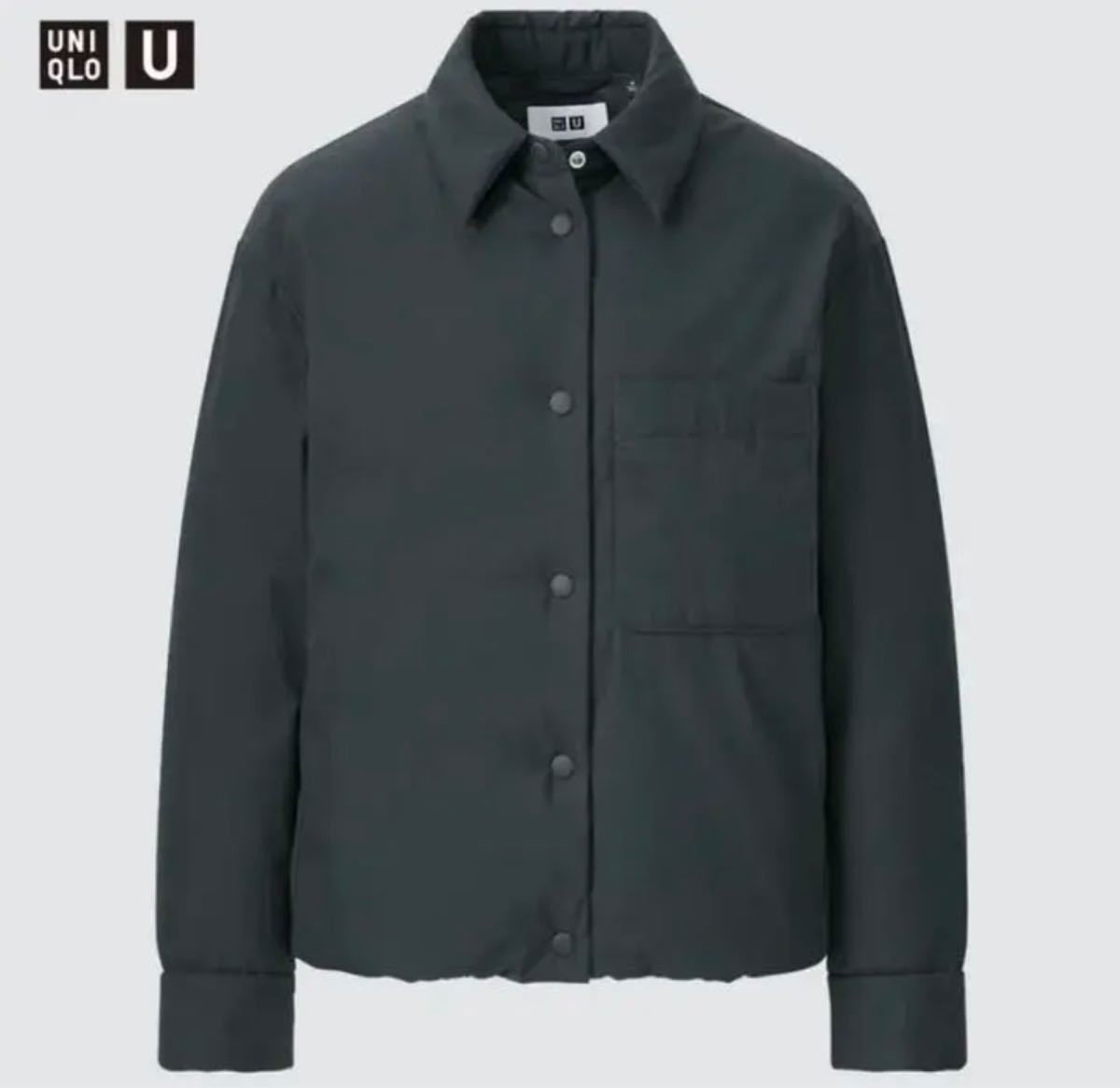 ユニクロユー　パデットシャツジャケット　ダークグレー　ブラック　Ｓ　新品未使用 レディースファッション コート、アウター