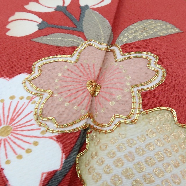 ゆめsaku2 未着用 ２点セット 金駒刺繍 桜 成人式“最高に美しい瞬間を永遠に咲き誇る桜と私”正絹 振袖・袋帯 801_画像5