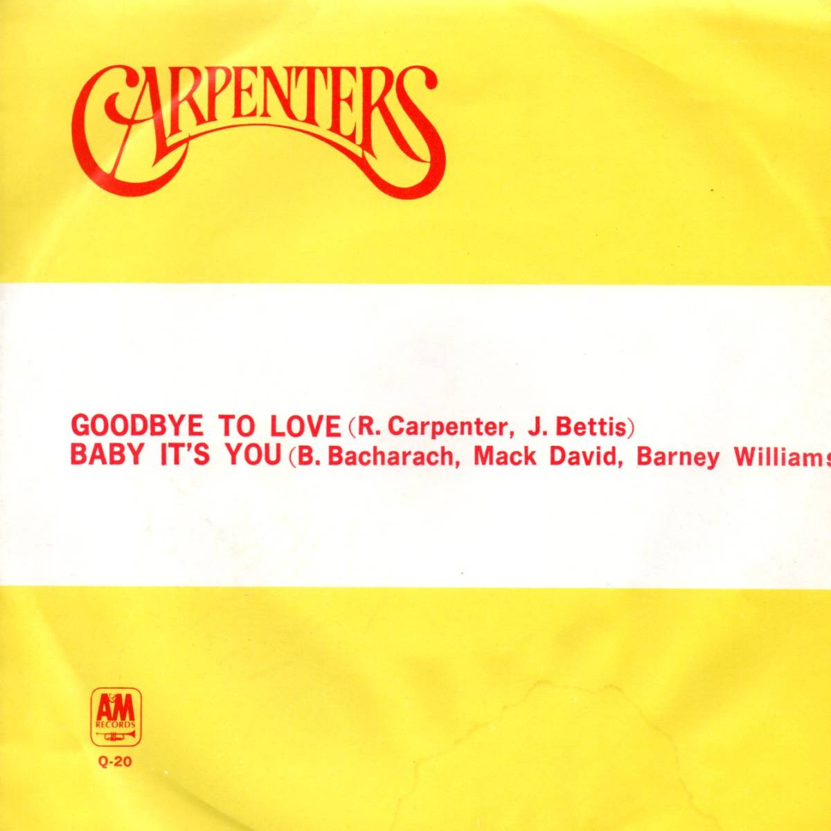 Carpenters 「Goodbye To You/ Baby It's You」国内盤EPレコード_画像1