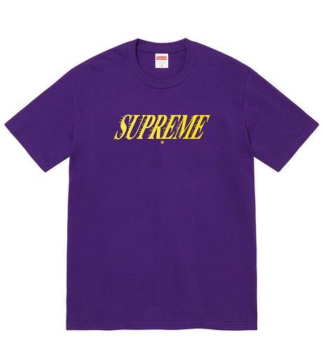 【SIZE:XL 新品・未使用】Supreme 2022FW Week1 22FW Slap Shot Tee Purple シュプリームTシャツ 紫 ボックスロゴ Logo LA Lakers