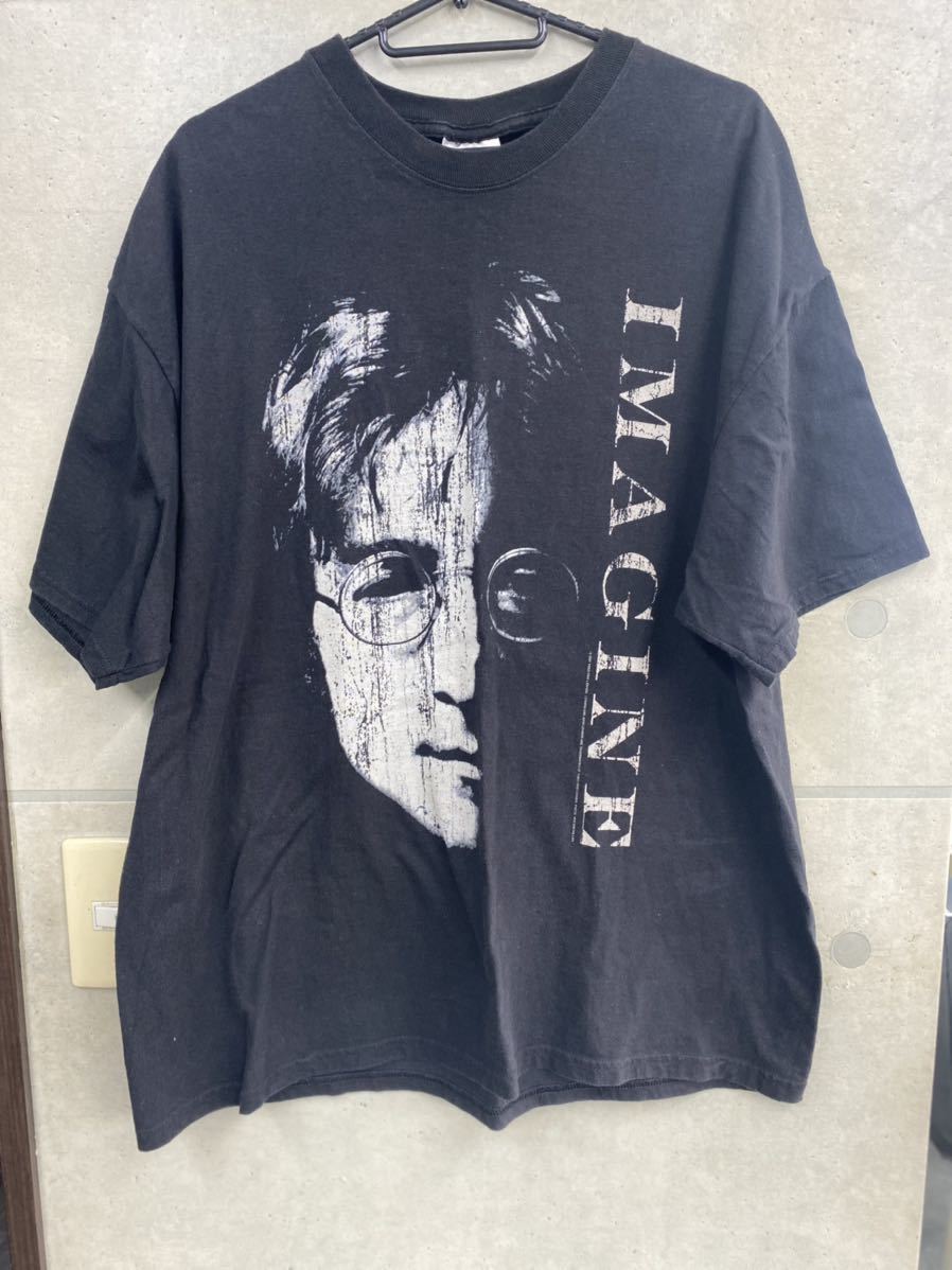 00'S 当時物　ジョンレノン　Tシャツ　ヴィンテージ　サイズXL ブラック　John Lennon ビートルズ　バンドTシャツ　ビンテージ