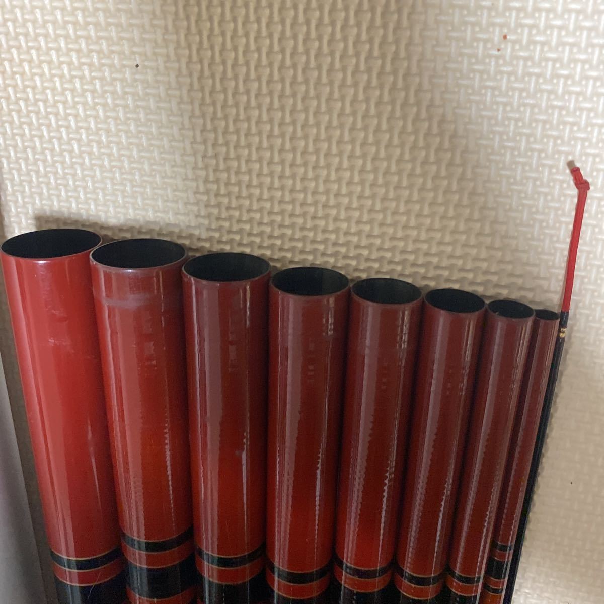 銘竿 がま鮎 プレジデント 引抜荒瀬 100 品です。9メートル用の袴付き