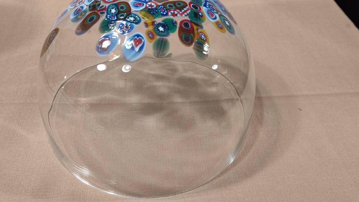 ヴィンテージ スウェーデン製 リンズハンマル ボウル lindshammar sweden glass bowl (直径21.5高さ13.5㎝815g）ベネチア ミルフィオリ風_画像7