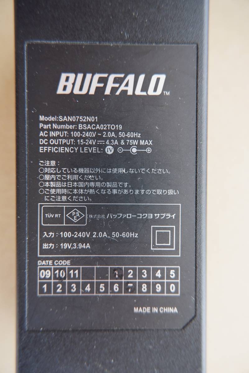  Buffalo Note PC for AC adaptor BSACA02TO19A BUFFALO BSACA02A series 