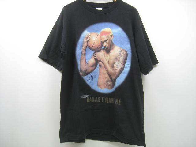 Dennis Rodman デニス ロッドマン Tシャツ 半袖 1996年 USA製 当時物 DELACORTE 黒 ブラック サイズXLの画像1