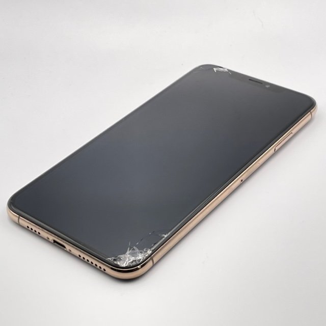 品 画面割れ Apple アップル iPhone XS Max 256GB ゴールド SIMロック