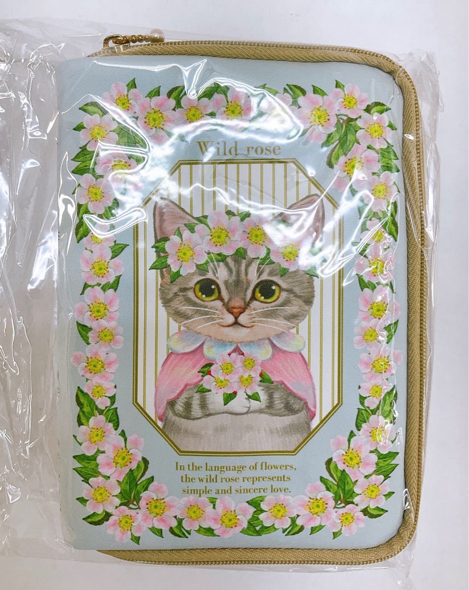 新品 フェリシモ【お花の妖精猫図鑑風ポーチ 野ばら】お化粧品 小物入れ レディース ポーチ