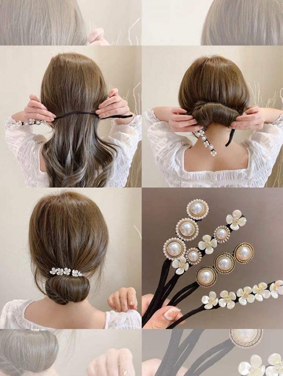 【新品】大人気　デフトバン　お花ヘアアクセサリー　ヘアバンド　お団子ヘア 髪飾り ヘアクリップ バレッタ ヘアゴム