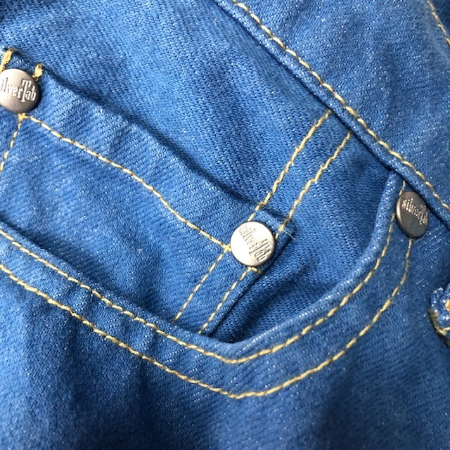 90s Levis Silver Tab シルバータブ デニムパンツ ロイヤルブルー 26～28 オールド ヴィンテージ リーバイス ストレート ●260_画像6