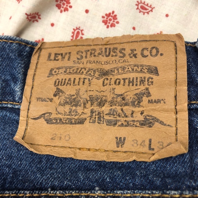 USA古着 80s～90s Levis 210 デニムパンツ オレンジタブ 34 濃いめ オールド ヴィンテージ アメリカ古着 リーバイス ●142