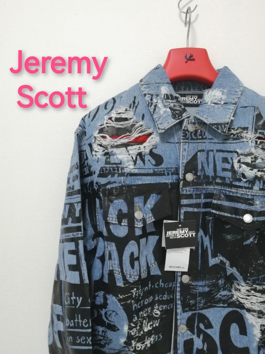 高品質 JEREMY SCOTT L デニムジャケット ジェレミー・スコット スカル
