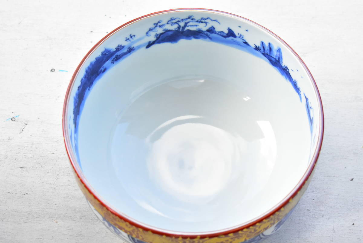 林秀峰 金襴手 祥瑞写 腰捻 水指 美品 共箱 茶道具 本物保証 定価12万
